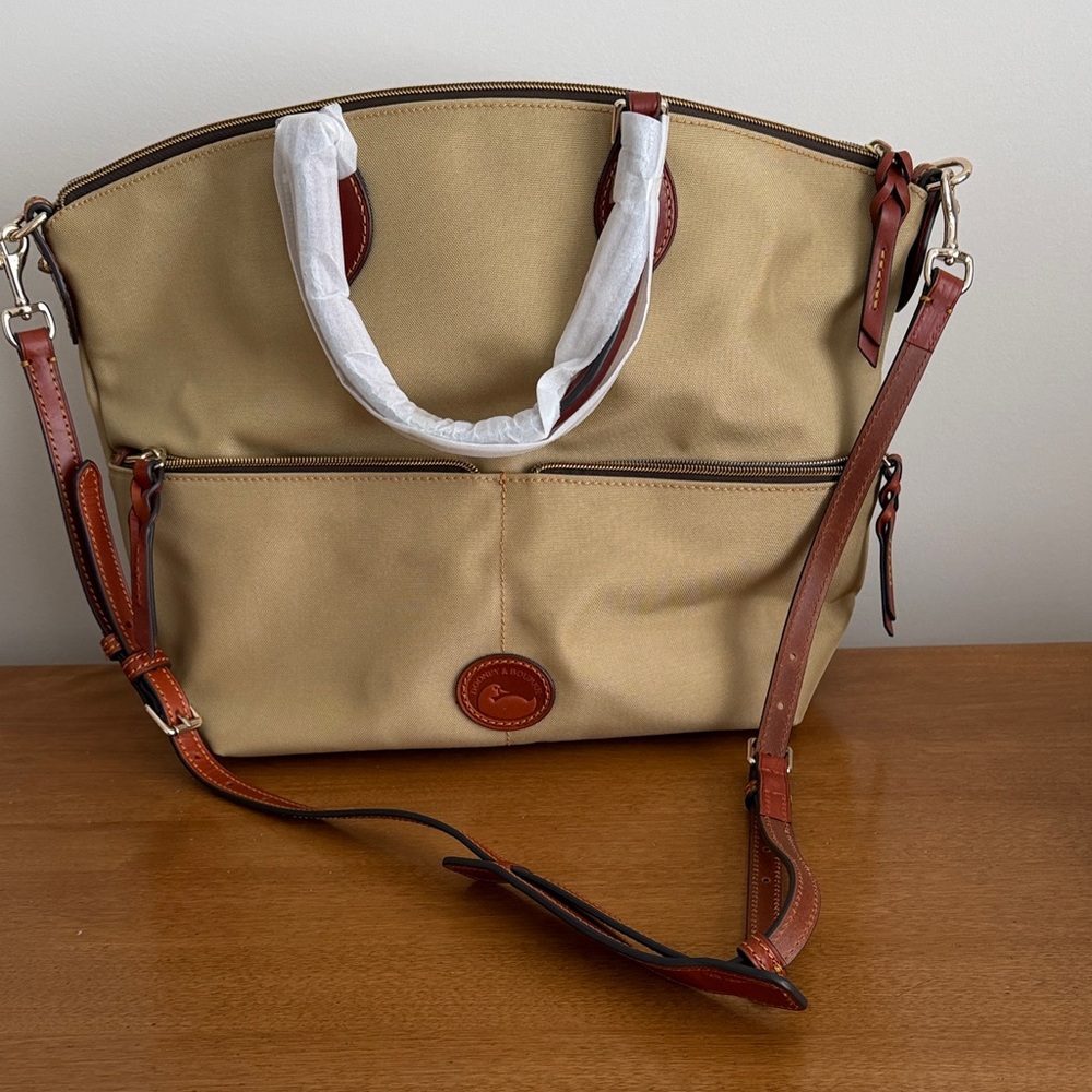 Dooney & Bourke Tan Large Pocket Satchel